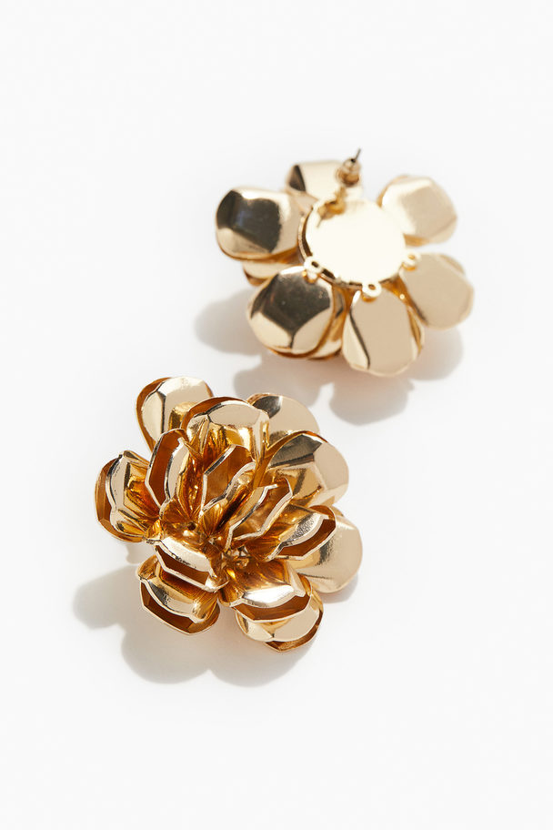 H&M Flower-shaped Earrings Gold-coloured