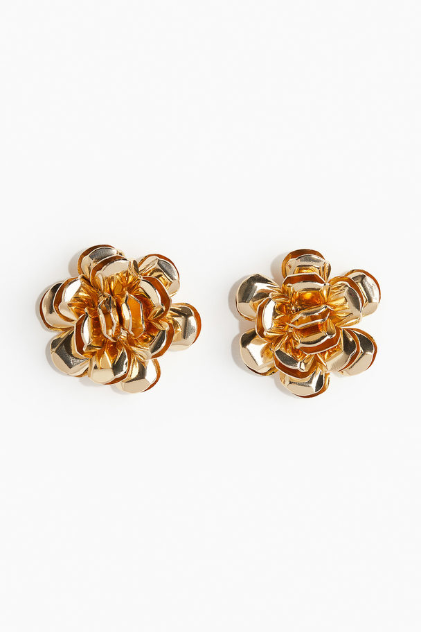 H&M Flower-shaped Earrings Gold-coloured