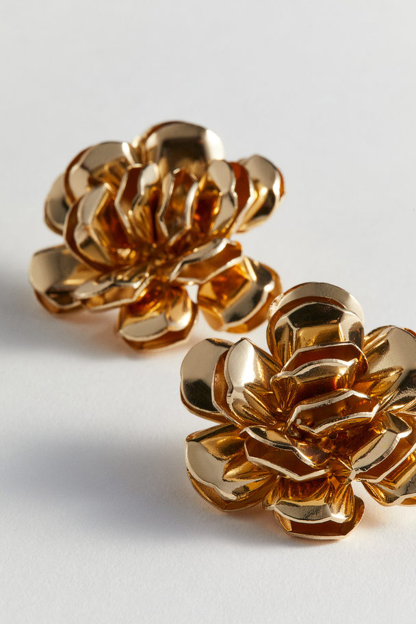 H&M Flower-shaped Earrings Gold-coloured