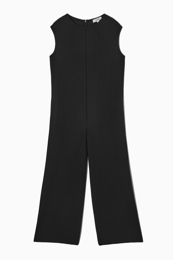 COS Sleeveless Pleated Wide-leg Jumpsuit Black