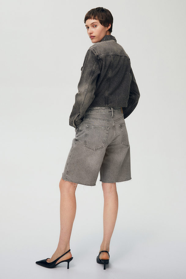 H&M Baggy Low Denim Shorts Grey