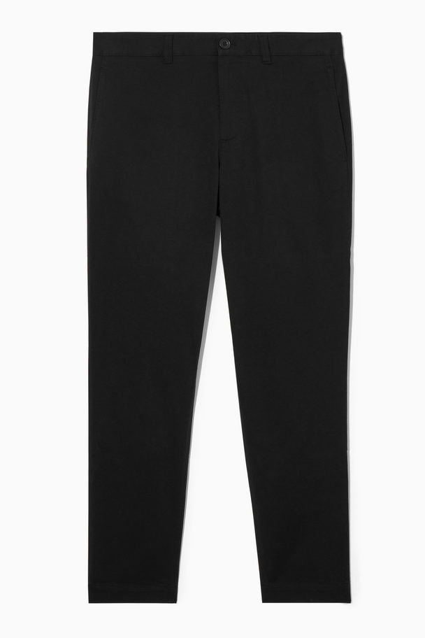 COS CHINOHOSE AUS TWILL MIT SCHMAL ZULAUFENDEM BEIN SCHWARZ