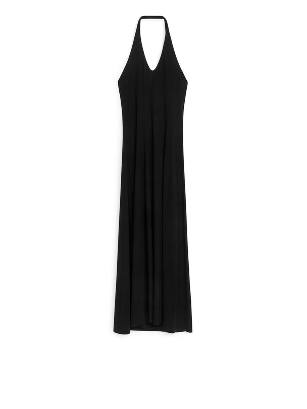 ARKET Midi-jurk Met Halternek Zwart