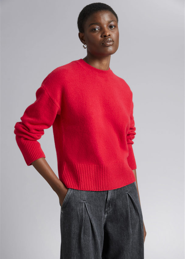 & Other Stories Relaxed Fit Knitted Jumper Red