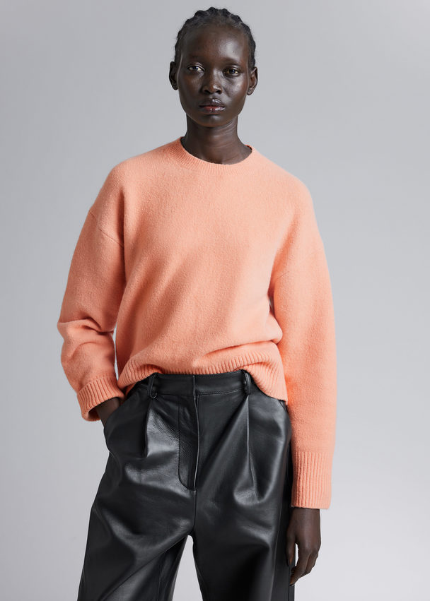 & Other Stories Relaxed Knit Jumper Peach