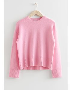 Relaxed Fit Knitted Jumper Pink