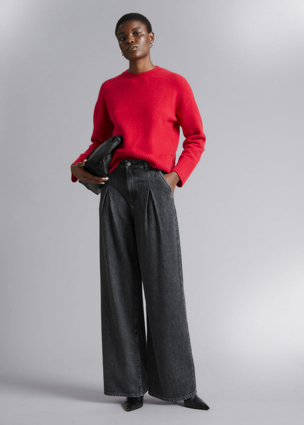 & Other Stories Relaxed Fit Knitted Jumper Red