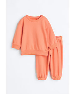 2-teiliges Sweatshirt-Set Orange