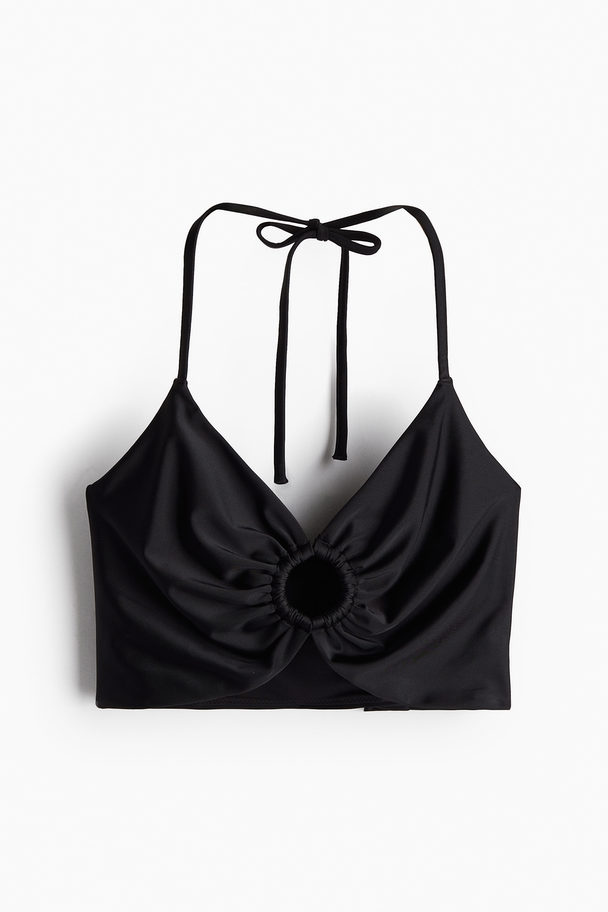 H&M Halterneck Swim Top Black