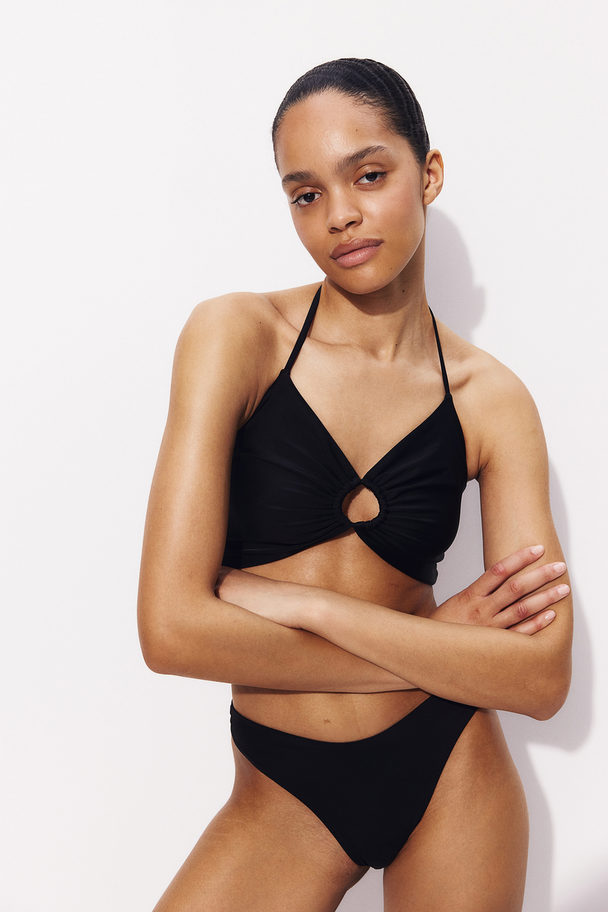 H&M Halterneck Swim Top Black