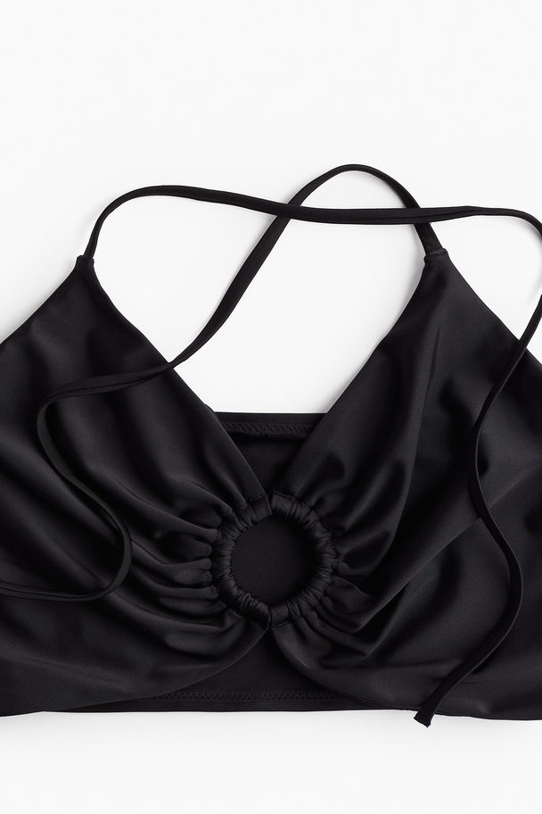 H&M Halterneck Swim Top Black