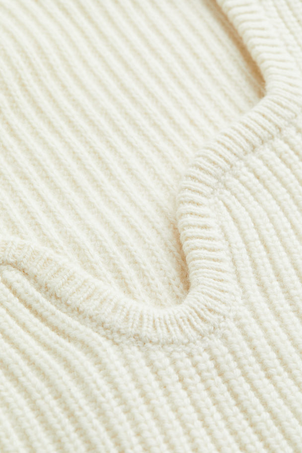 H&M Rib-knit Wool Jumper Cream