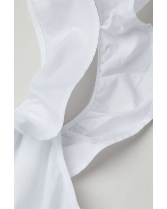 H&M Flounce-detail Dress White