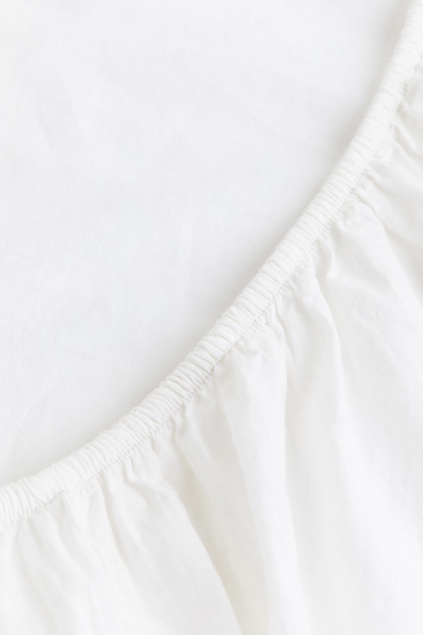 H&M HOME Spannbettlaken aus Baumwolle Weiß