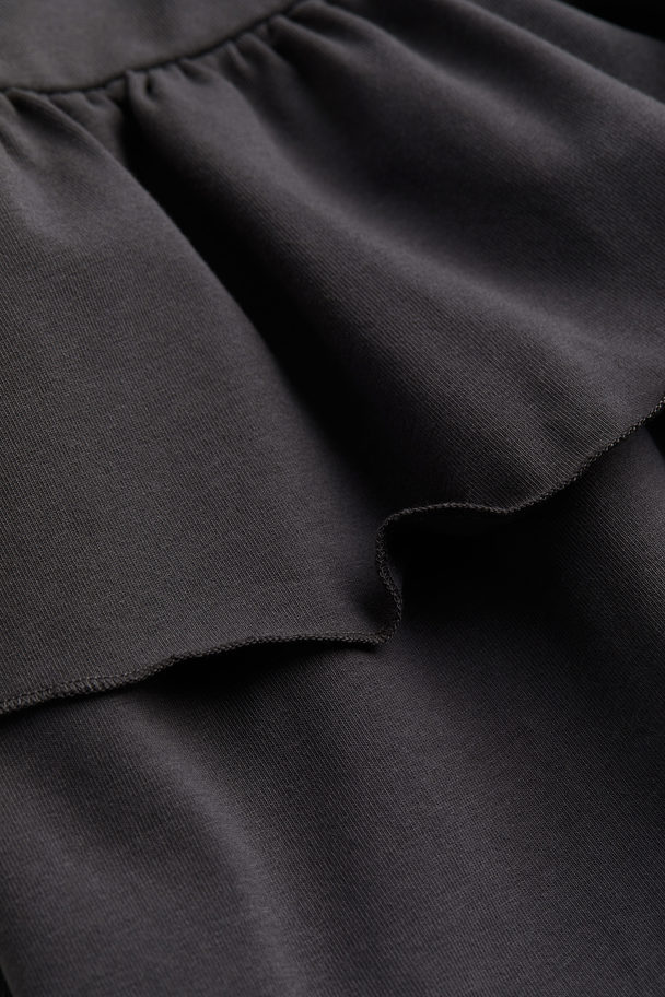 H&M Tiered Jersey Skirt Dark Grey