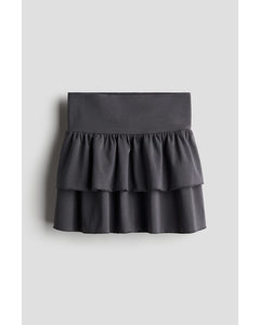 Tiered Jersey Skirt Dark Grey