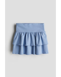 Tiered Jersey Skirt Blue