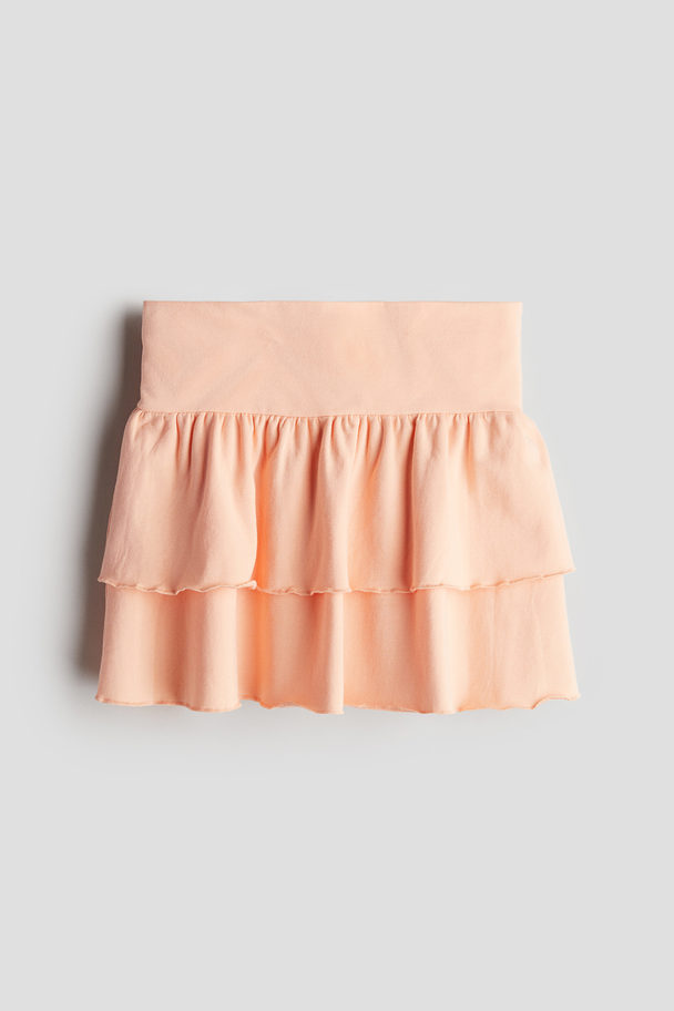 H&M Tiered Jersey Skirt Peach