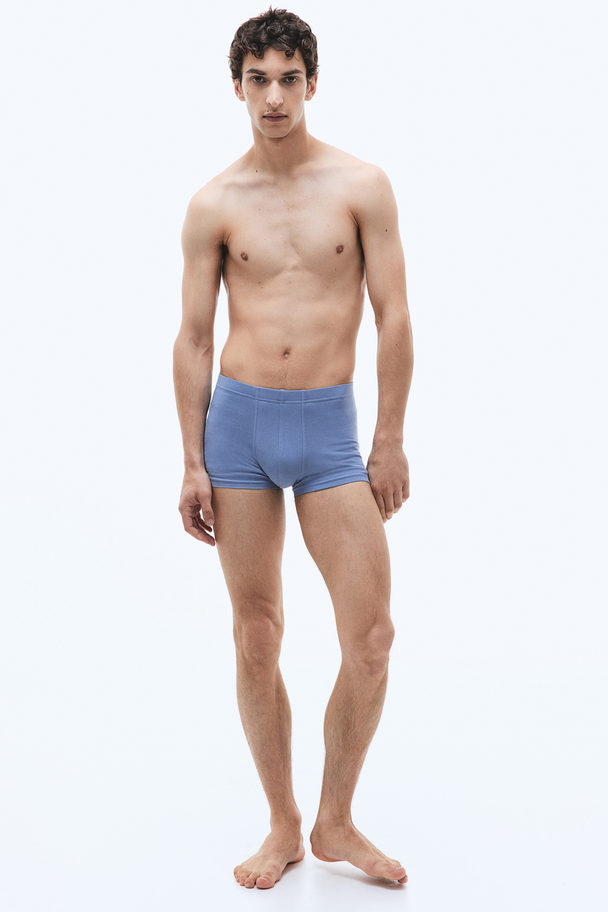 H&M 10er-Pack Kurze Trunks aus Baumwolle Hellblau/Salbeigrün