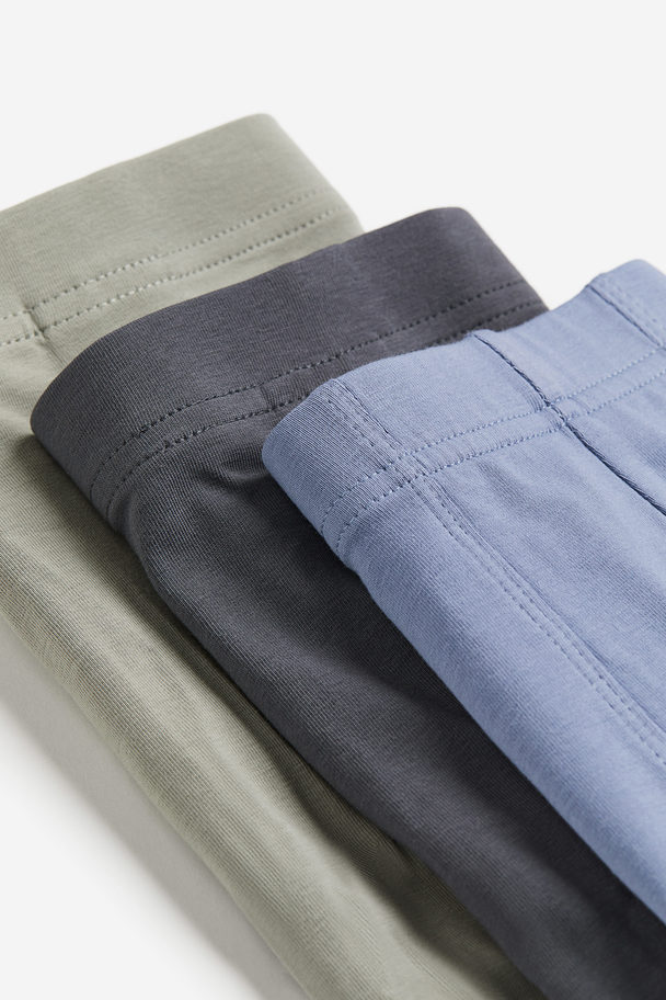 H&M 10er-Pack Kurze Trunks aus Baumwolle Hellblau/Salbeigrün