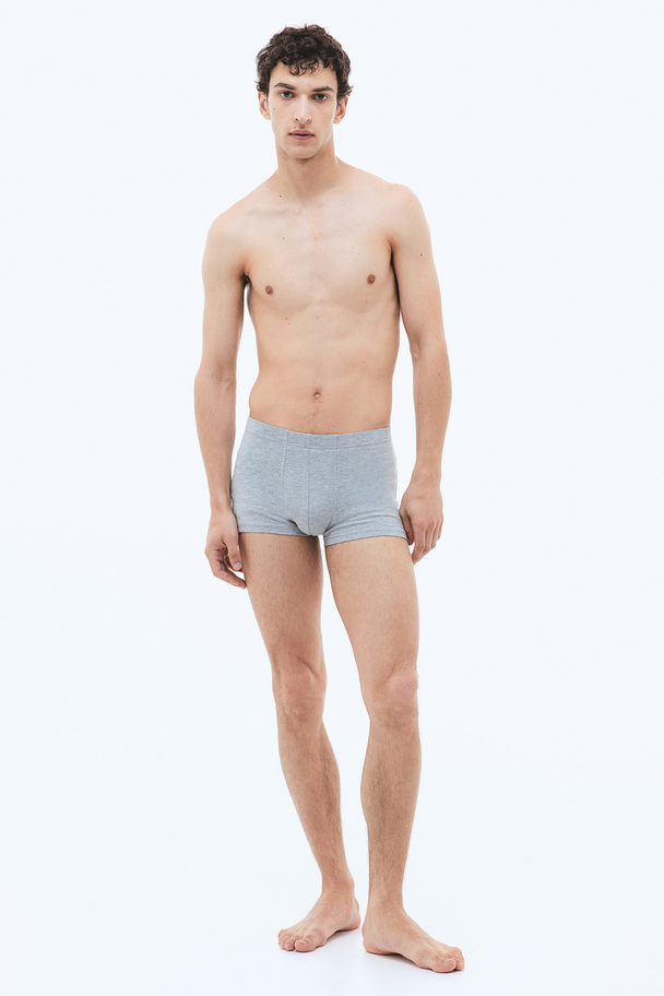 H&M Set Van 10 Katoenen Boxershorts - Trunk Grijs Gemêleerd/donkergrijs