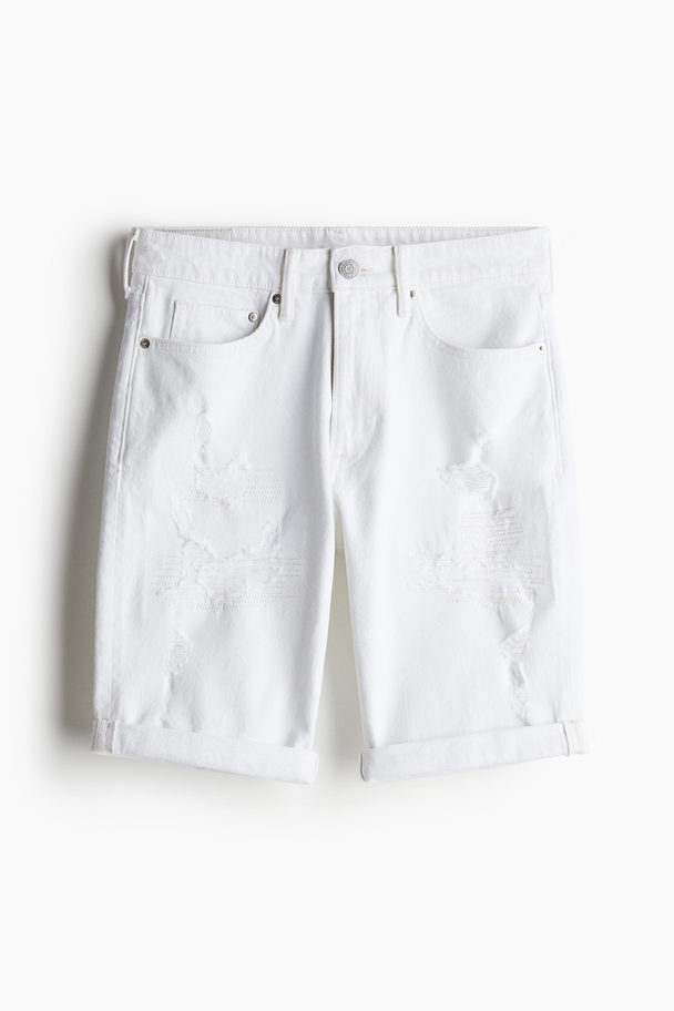 H&M Slim Denim Shorts White