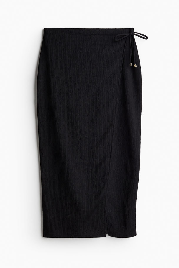 H&M Crinkled Wrap Skirt Black