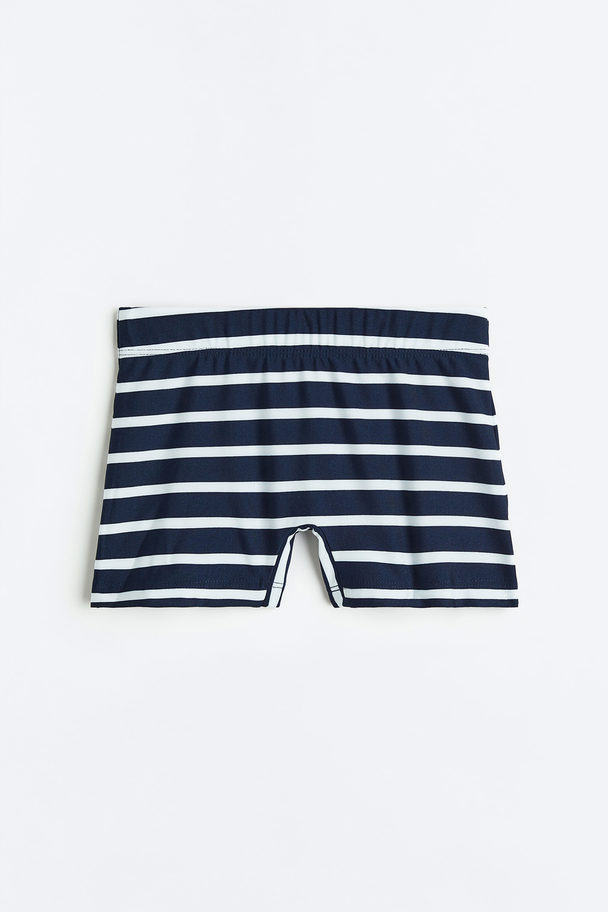 H&M Swimming Trunks Navy Blue/striped