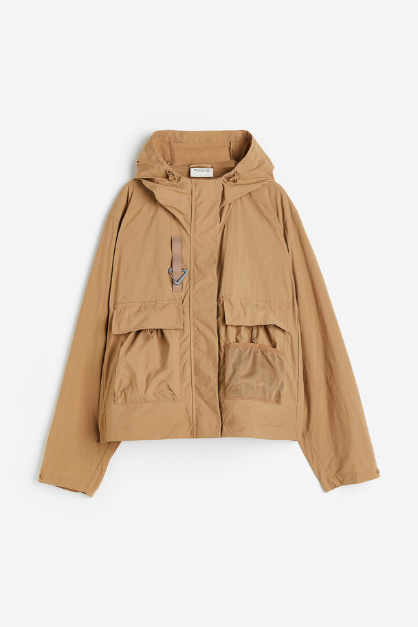 H&M Water-repellent Adjustable-length Outdoor Jacket Beige