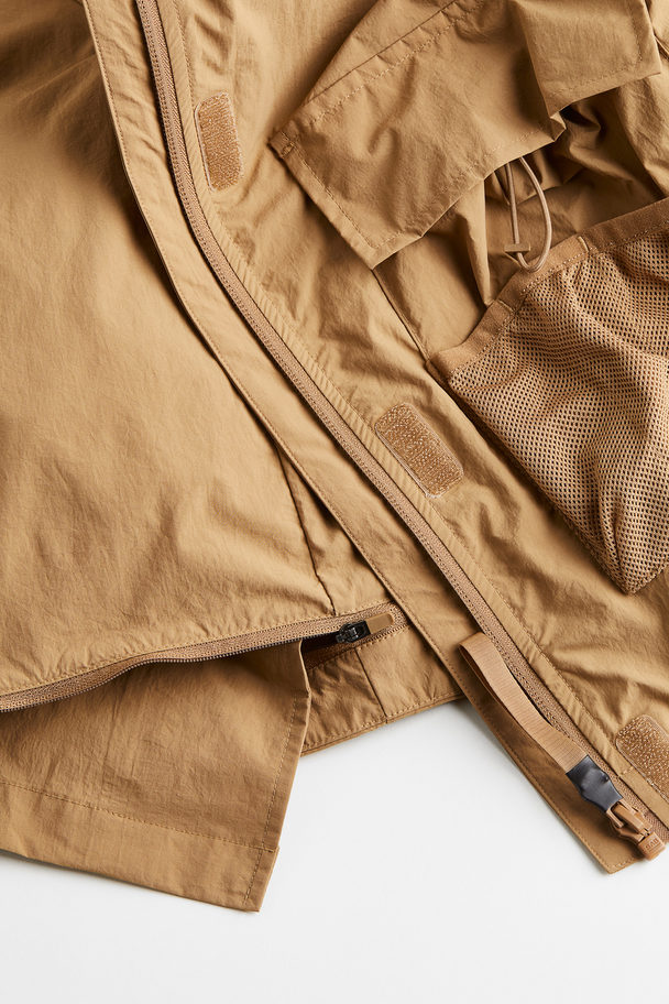 H&M Water-repellent Adjustable-length Outdoor Jacket Beige