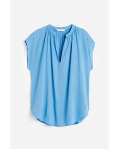 Blouse Met V-hals Blauw