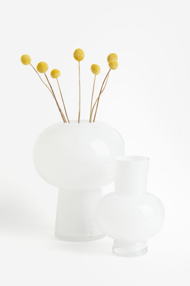 H&M HOME Skinnende Vase I Glas Hvid
