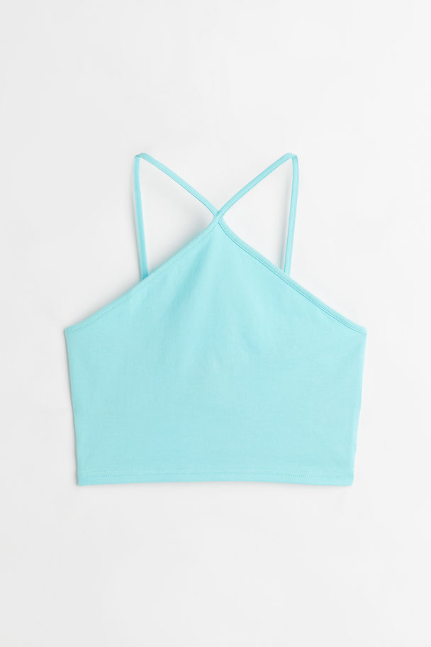 H&M Croptop I Bomull Ljus Turkos