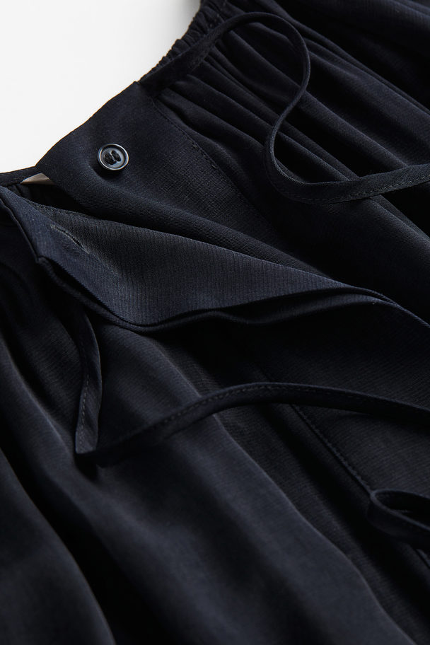 H&M Bluse in Oversize-Passform Marineblau