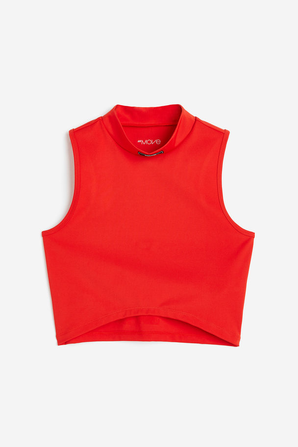 H&M Drymove™ Cropped Sports Top Bright Red