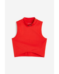 Drymove™ Cropped Sports Top Bright Red