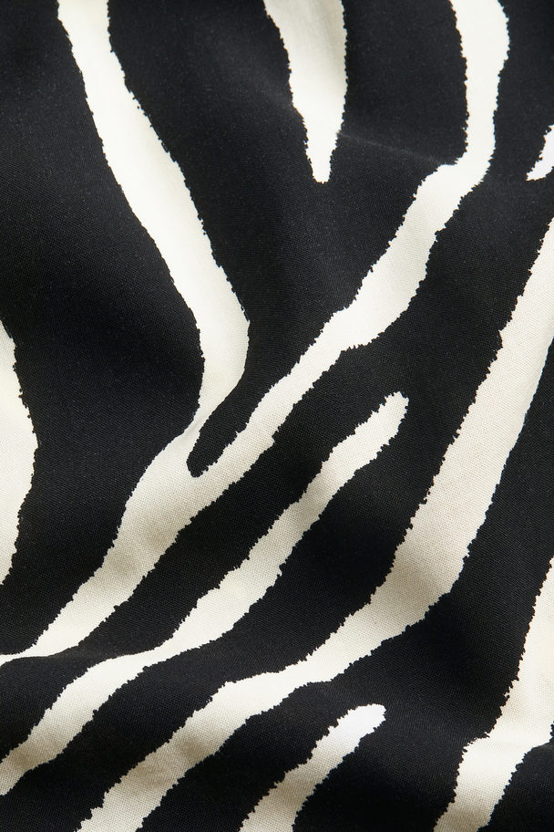 H&M Cropped Pull On-bukser Sort/zebramønstret