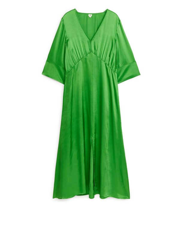 ARKET V-neck Midi Dress Green