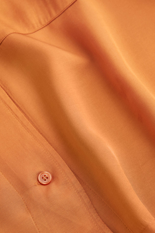 H&M H&m+ Oversized Resortskjorte Orange