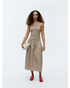 Tanktopkleid in Midilänge Taupe