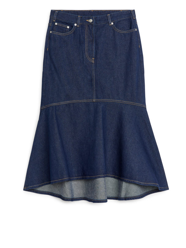ARKET Midi Denim Skirt Dark Blue