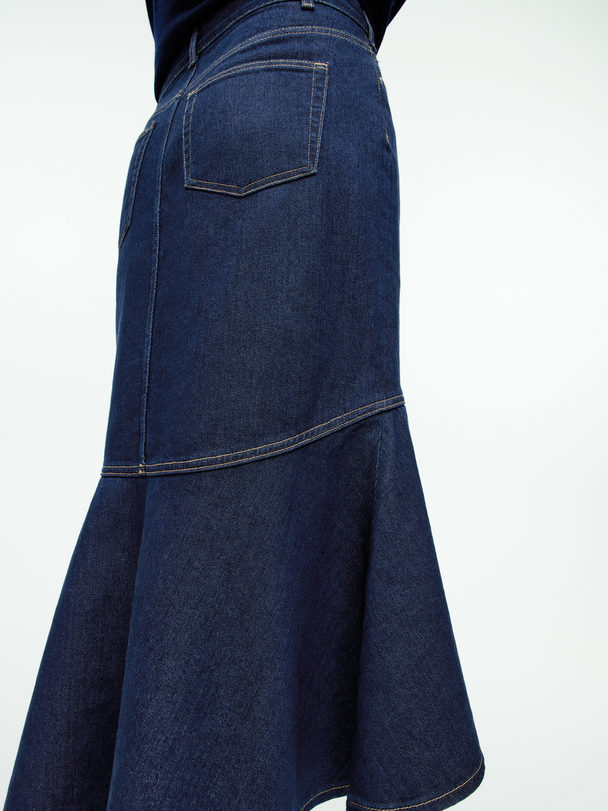ARKET Midi Denim Skirt Dark Blue