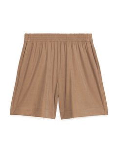 Jersey-Shorts aus Modalmix Dunkelbeige