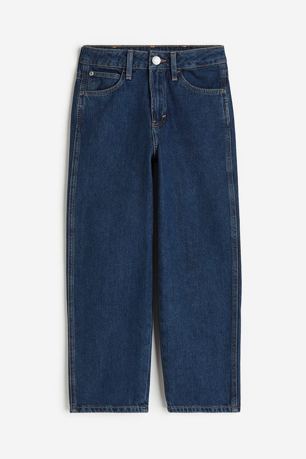 H&M Baggy Fit Jeans Donker Denimblauw