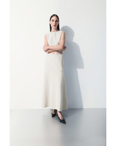 The Wool-blend Midi Skirt Light Beige