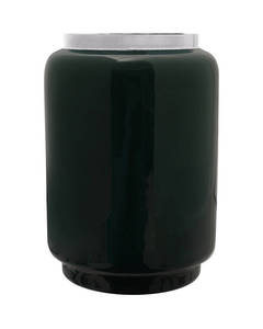 Vase Art Deco 425 dark green / silver