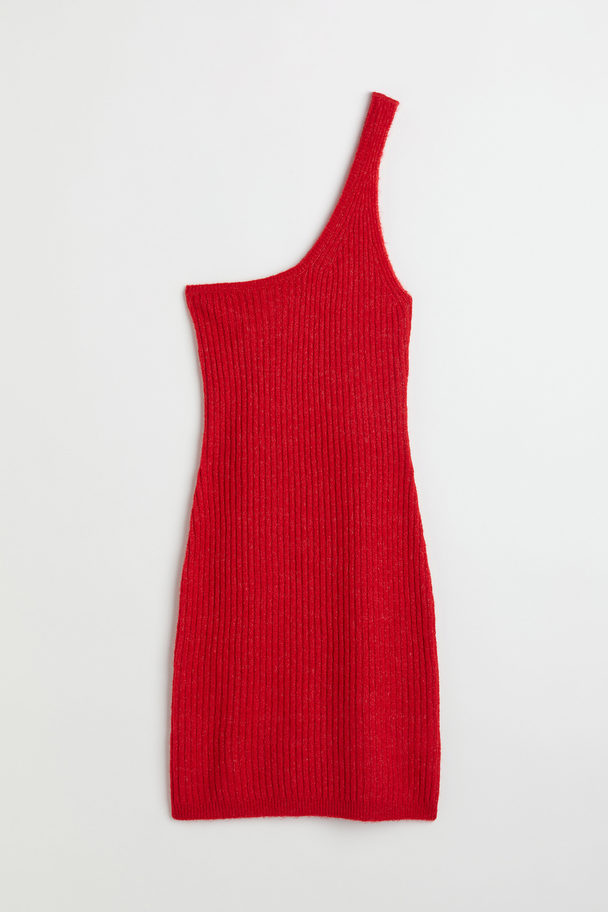 H&M One-shoulder Dress Red
