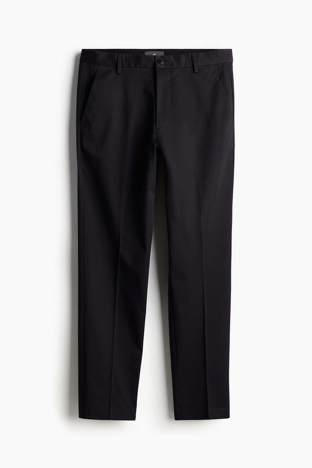 H&M Katoenen Broek - Slim Fit Zwart