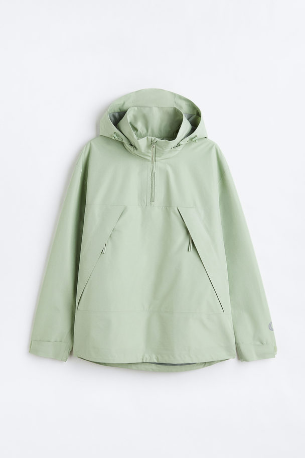 H&M Relaxed Fit Water-resistant Popover Jacket Sage Green