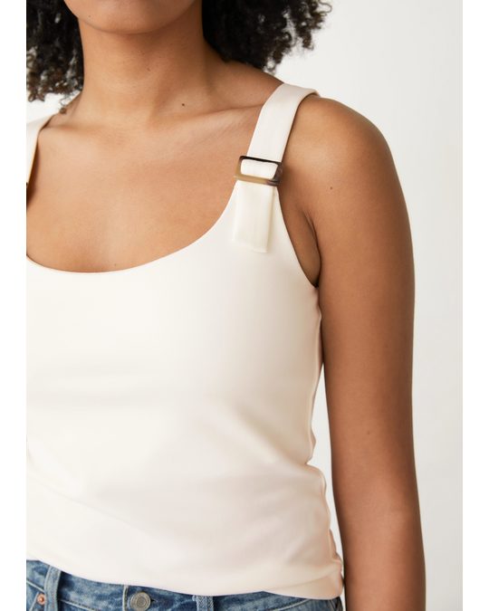 & Other Stories Tortoise Buckle Tank Top White